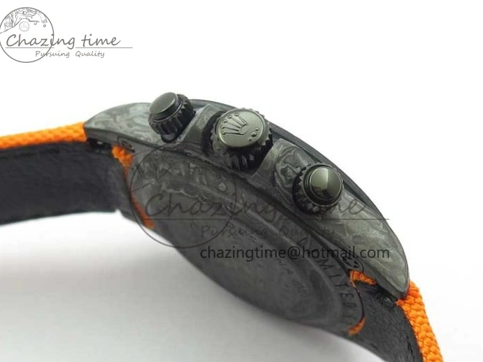 MiroTime 0122 Daytona DIW Carbon Noob 1:1 Best Edition Black Orange Dial on Orange Nylon Strap SA TopPick 2586